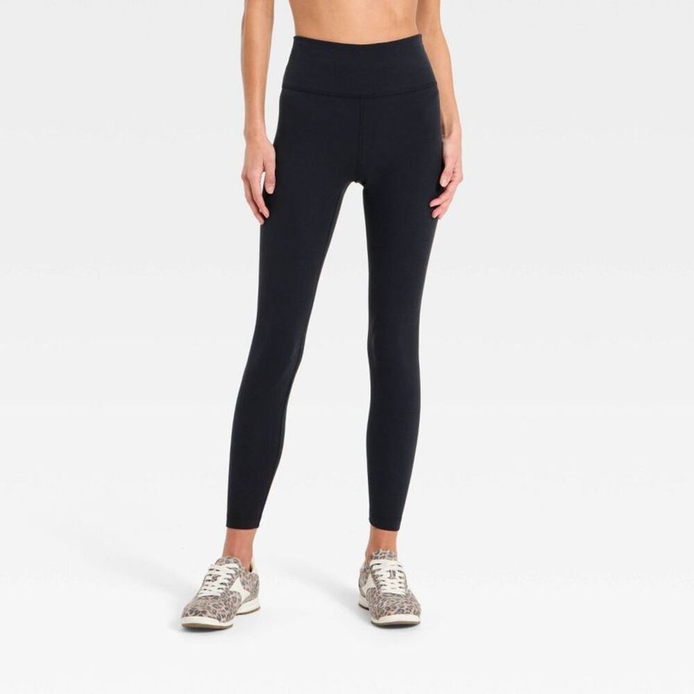 Women's Cotton Balance Cotton Spandex Blend High-Rise Leggings - Black S